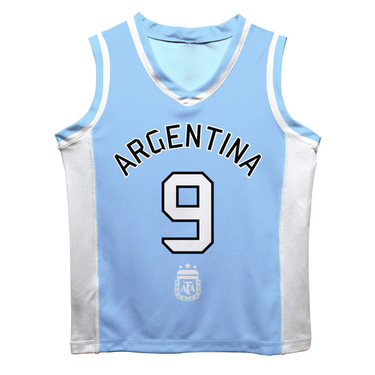 Julián Álvarez Argentina National Team Vive La Fete  Mesh Basketball Jersey - Light Blue