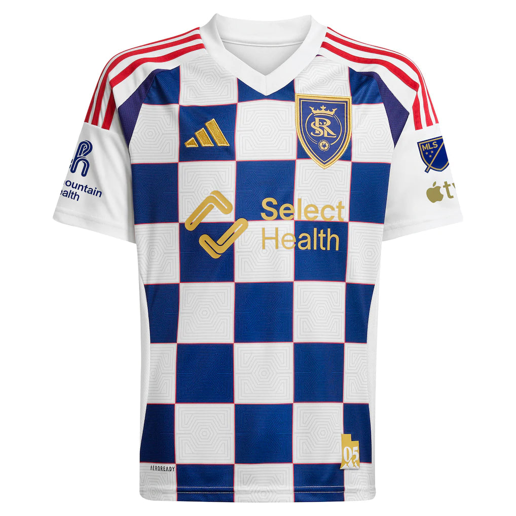Real Salt Lake adidas 2025 On-Field Authentic Grid City Custom Jersey - White