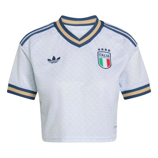 Italy National Team adidas Women's 2026 Away Replica Cropped Jersey - Light Blue
