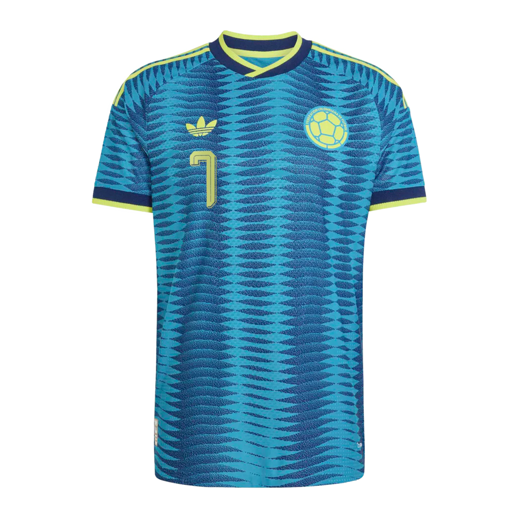 Luis Diaz Colombia National Team adidas 2026 Away On-Field Authentic Jersey - Turquoise