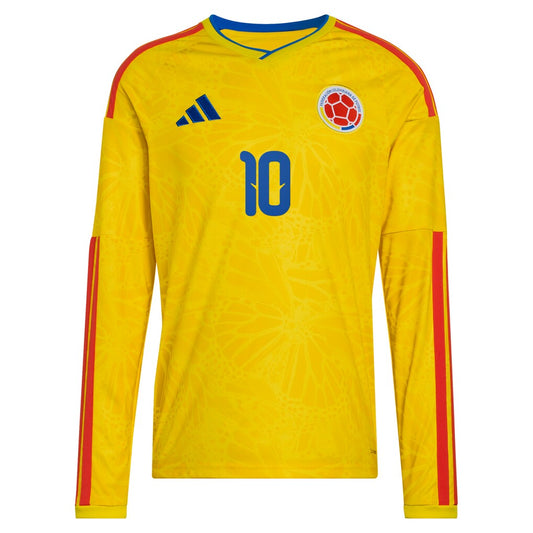 James Rodriguez Colombia National Team adidas 2026 Home Replica Long Sleeve Jersey - Yellow