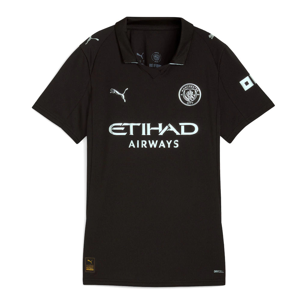 Manchester City Puma Women's 2025/26 Away Replica Custom Jersey - Black
