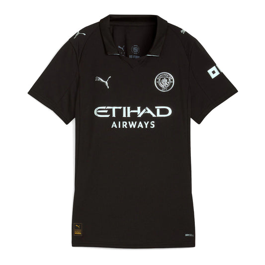 Manchester City Puma Women's 2025/26 Away Replica Custom Jersey - Black