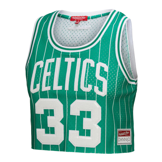 Larry Bird Boston Celtics Mitchell & Ness x DANNIJO Women's Fashion Cropped Basketball Jersey - Kelly Green