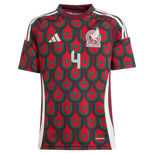 Edson Alvarez Mexico National Team adidas Youth 2024 Home Replica Player Jersey - Burgundy