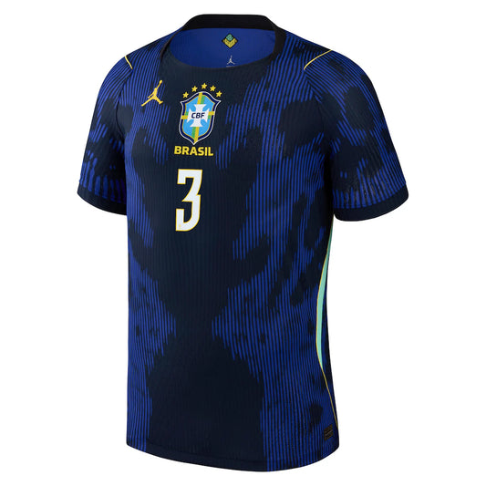 Gabriel Magalhães Brazil National Team Jordan Brand 2026 Away Match Authentic Jersey - Blue