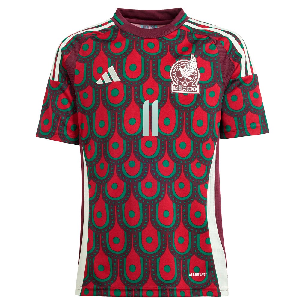 Santiago Giménez Mexico National Team adidas Youth 2024 Home Replica Player Jersey - Burgundy
