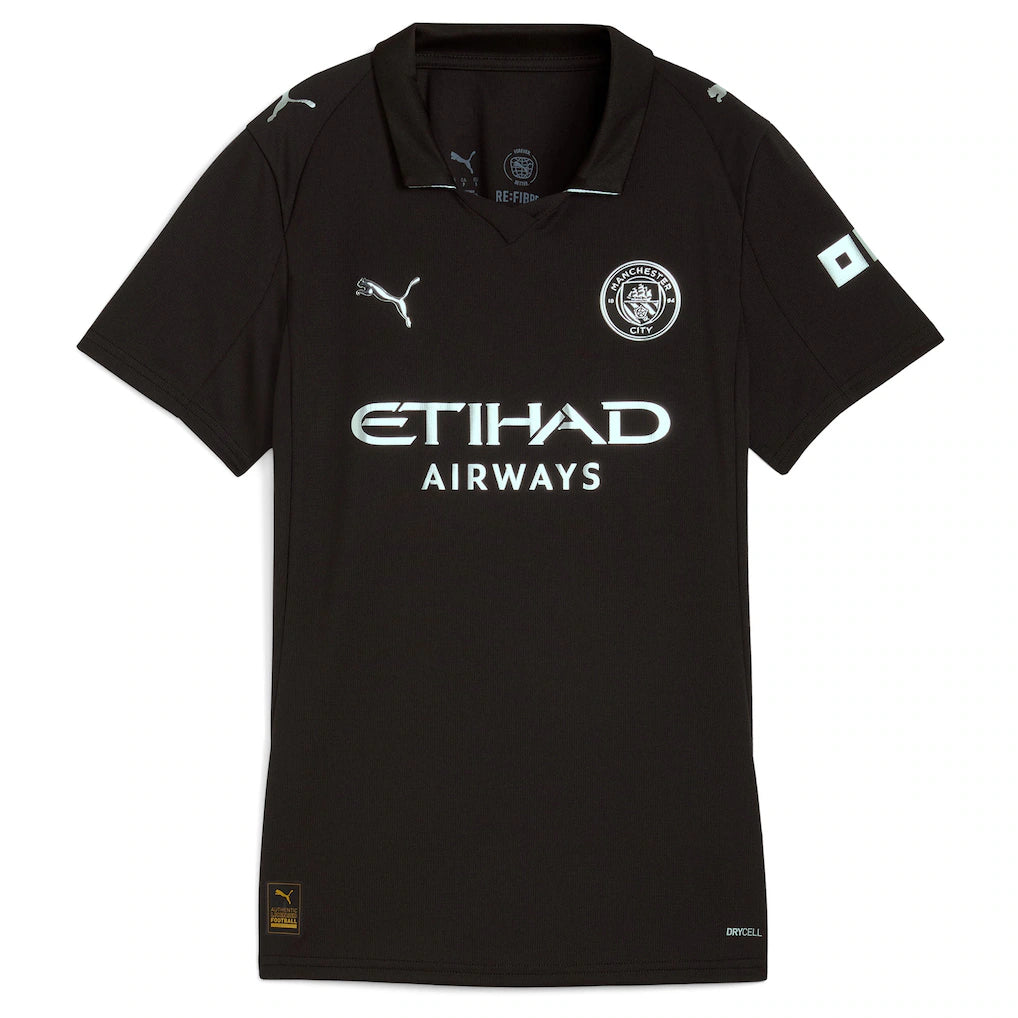 Erling Haaland Manchester City Puma Women's 2025/26 Away Replica Player Jersey - Black