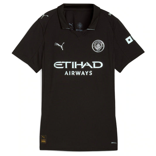 Erling Haaland Manchester City Puma Women's 2025/26 Away Replica Player Jersey - Black