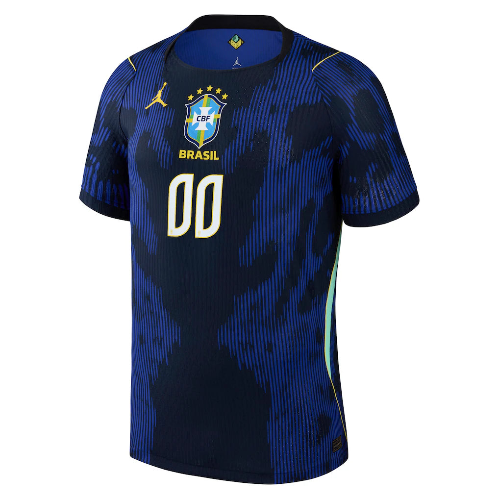 Brazil National Team Jordan Brand 2026 Away Match Authentic Custom Jersey - Blue