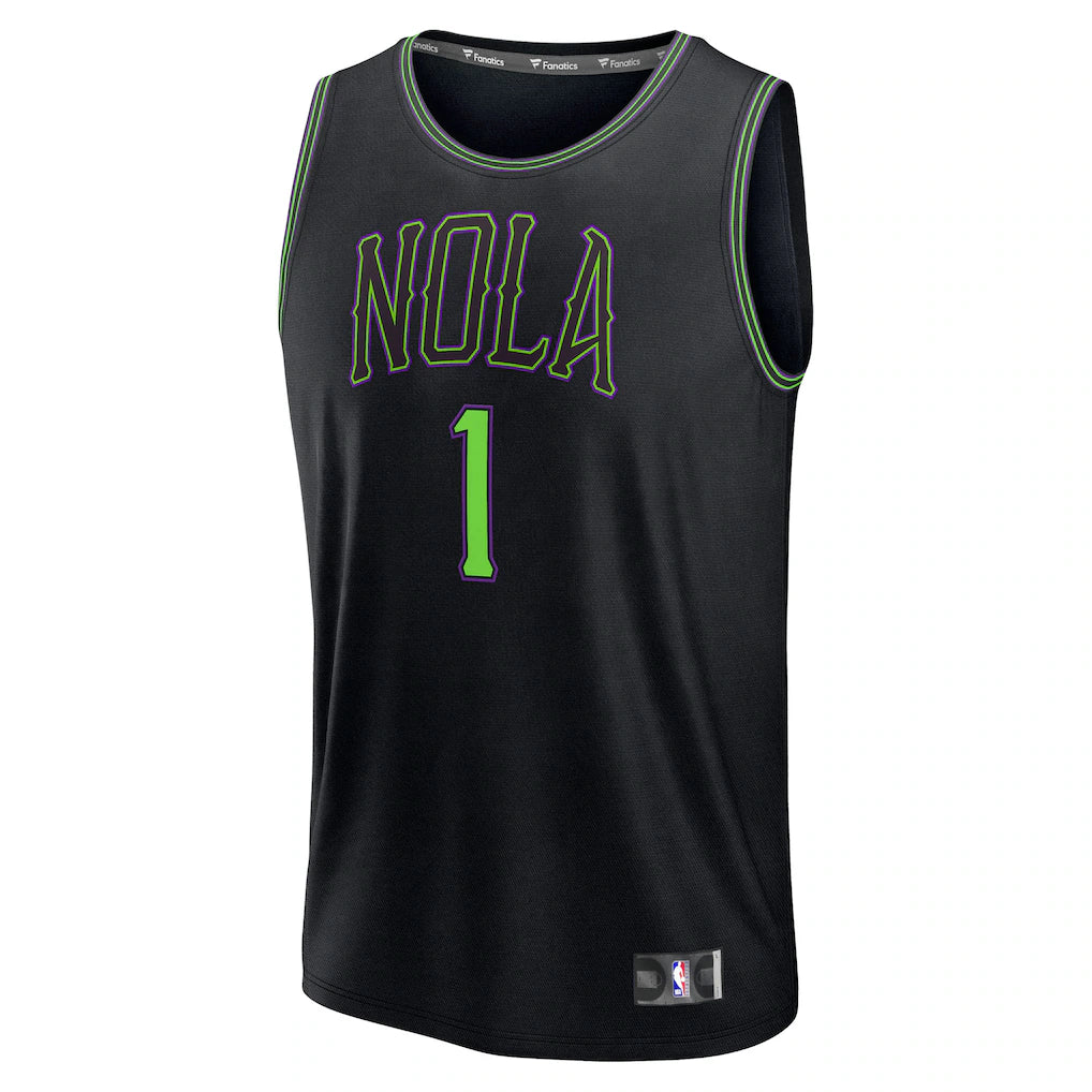 Zion Williamson New Orleans Pelicans Fanatics 2025/26 City Edition Fast Break Jersey - Black