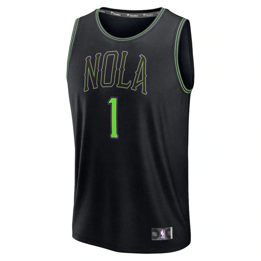 Zion Williamson New Orleans Pelicans Fanatics 2025/26 City Edition Fast Break Jersey - Black