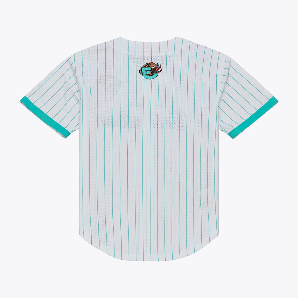 Memphis Grizzlies Mitchell & Ness Head Coach Pinstripe Mesh Full-Button Baseball Jersey - White