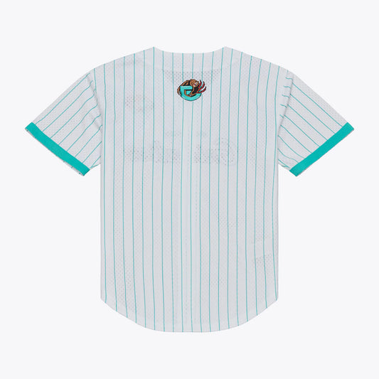 Memphis Grizzlies Mitchell & Ness Head Coach Pinstripe Mesh Full-Button Baseball Jersey - White