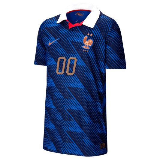 France National Team Nike Youth 2026 Home Match Authentic Custom Jersey - Blue