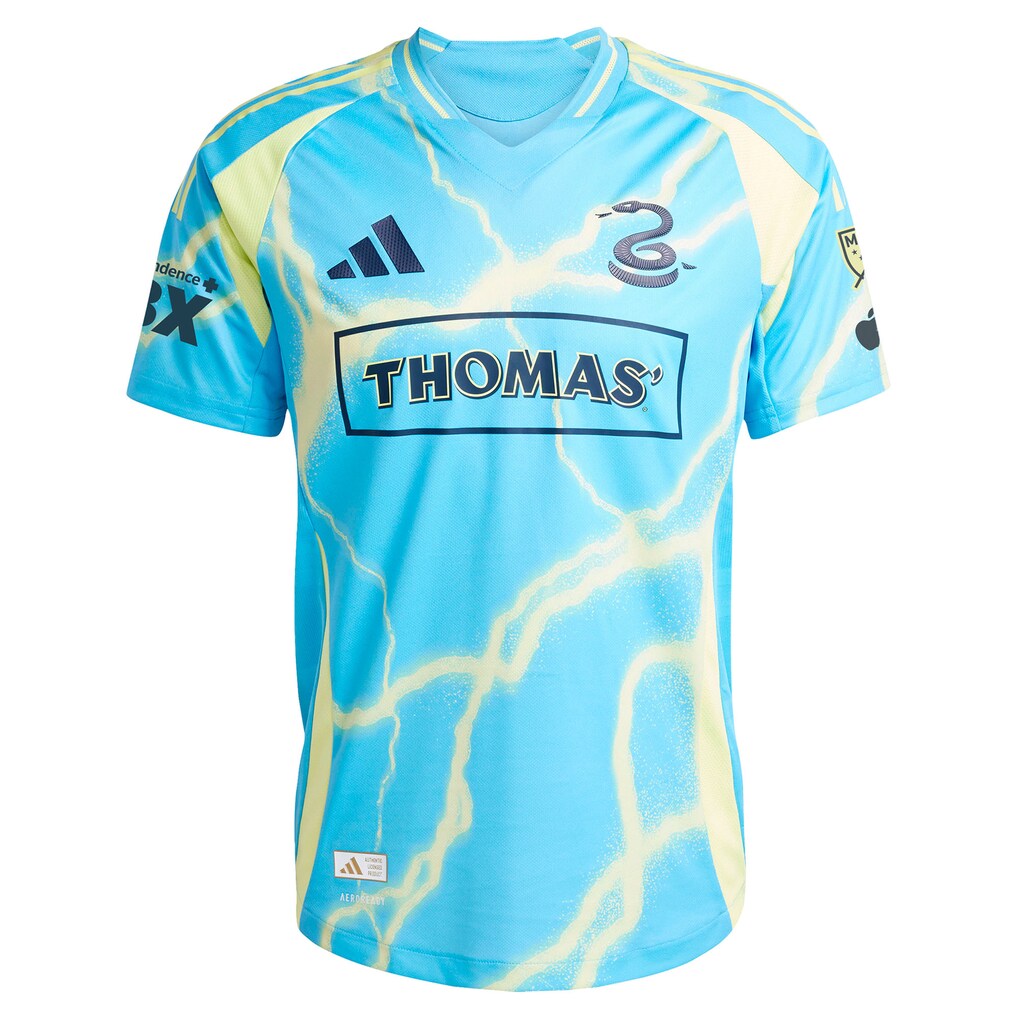 Jovan Lukić Philadelphia Union adidas 2025 The Voltage Kit On-Field Authentic Jersey – Blue