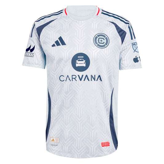 Mbekezeli Mbokazi Chicago Fire adidas 2025 The Municipal Kit On-Field Authentic Jersey – Light Blue