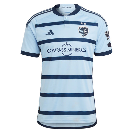 Sporting Kansas City adidas 2023 Hoops 4.0 Authentic Custom Jersey - Light Blue