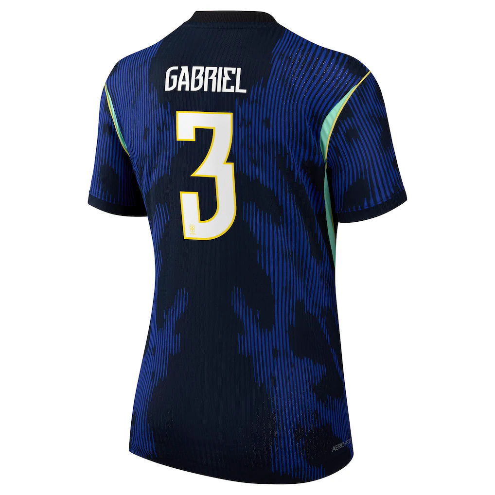 Gabriel Magalhães Brazil National Team Jordan Brand Women's 2026 Away Match Authentic Jersey - Blue