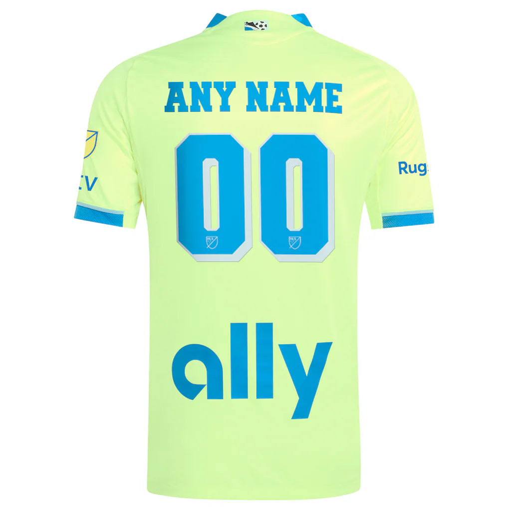 Charlotte FC adidas 2025 Third Authentic Custom Jersey - Yellow