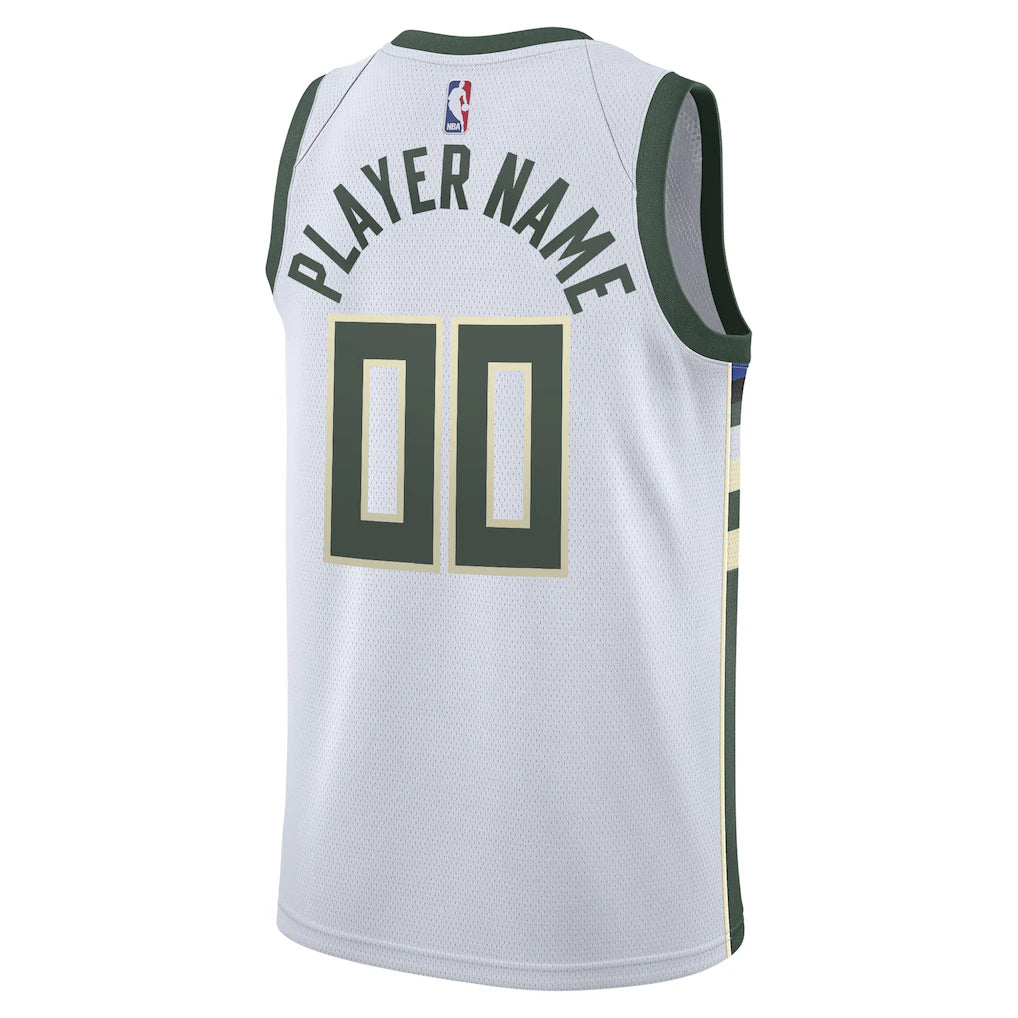 Milwaukee Bucks Nike 2020/21 Swingman Custom Jersey - Association Edition - White
