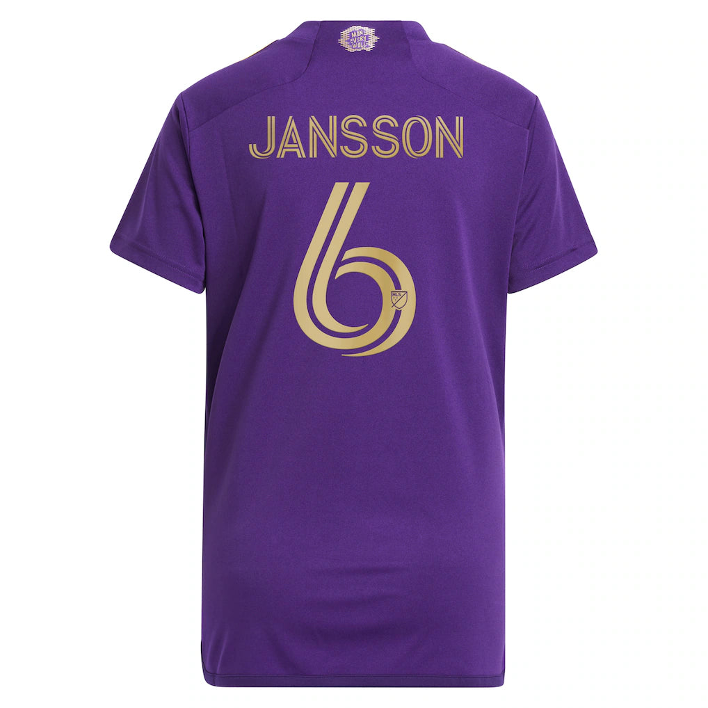 Robin Jansson Orlando City SC adidas Women's 2024 The Wall Kit Replica Player Jersey – Purple