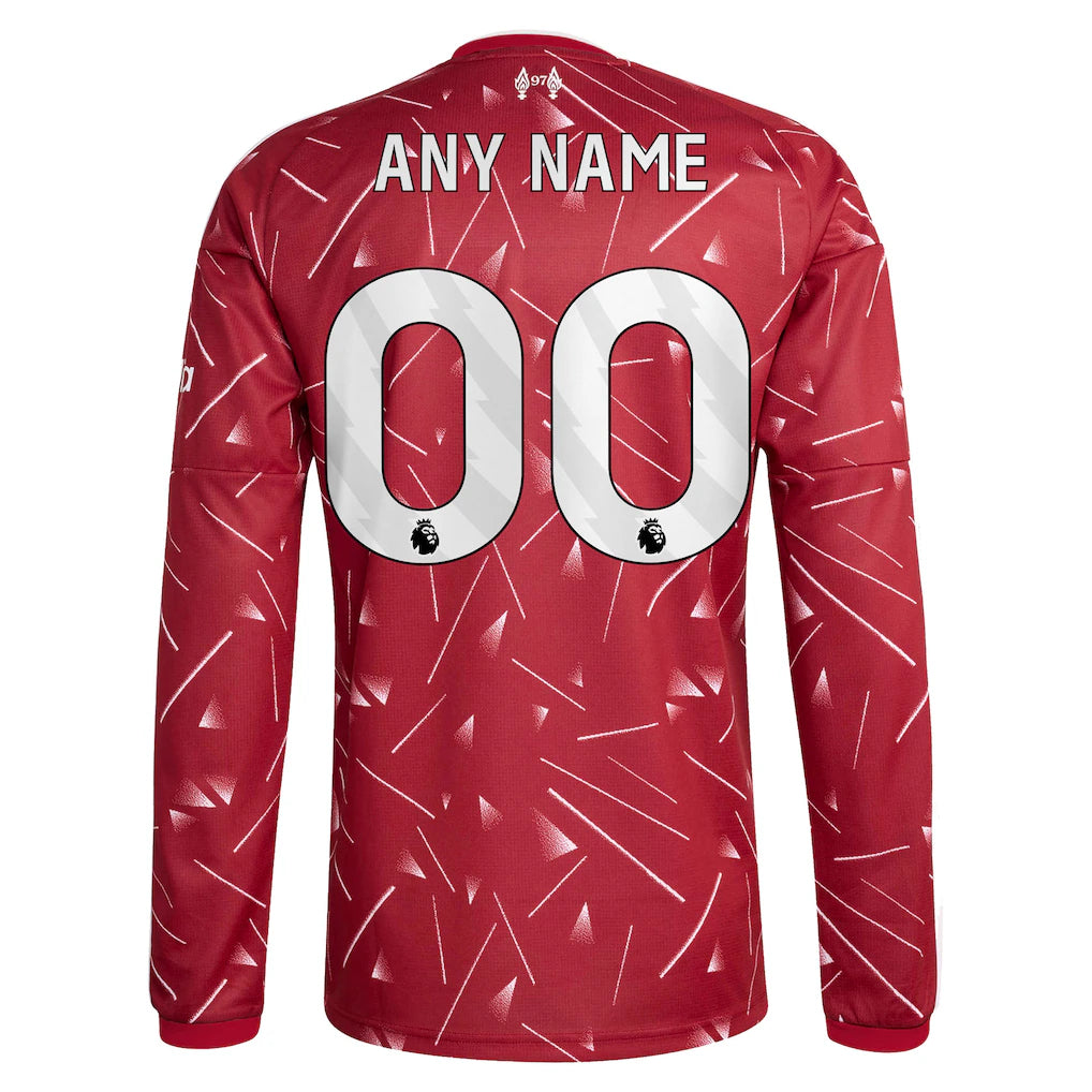 Liverpool adidas 2026/27 Home Replica Long Sleeve Custom Jersey - Red