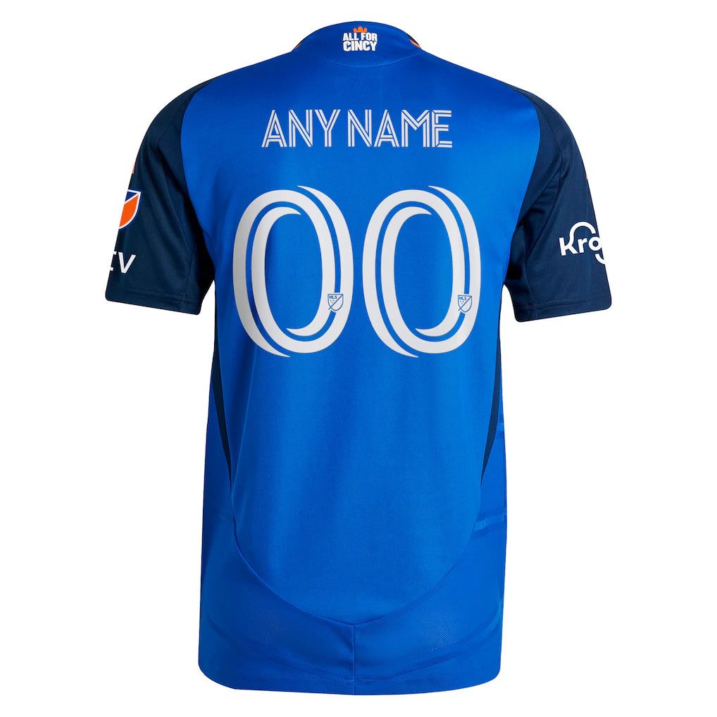 FC Cincinnati adidas 2025 Orange and Blue Legacy Kit Authentic Custom Jersey - Blue