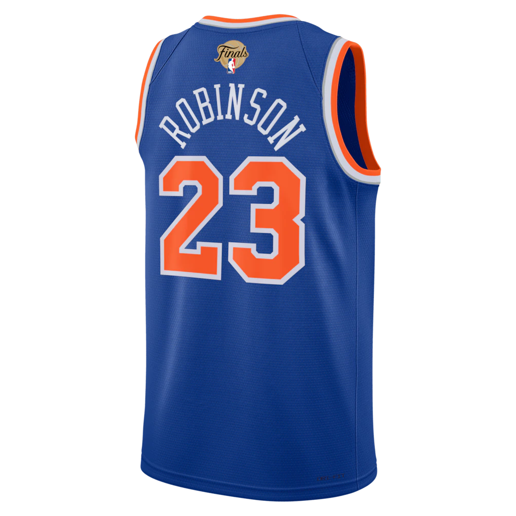 Mitchell Robinson New York Knicks Nike Unisex 2026 NBA Finals Patch Swingman Jersey - Icon Edition - Blue