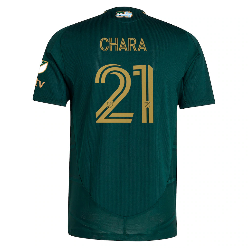 Diego Chara Portland Timbers adidas 2025 Forever Green & Gold Authentic Player Jersey - Green