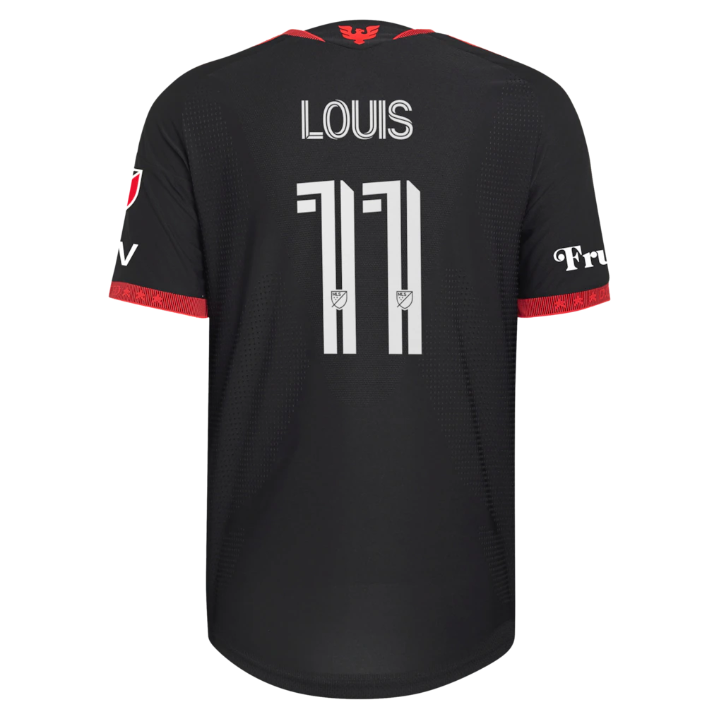 Louis Munteanu D.C. United adidas  2026 Black-and-Red Kit On-Field Authentic Patch Jersey - Black