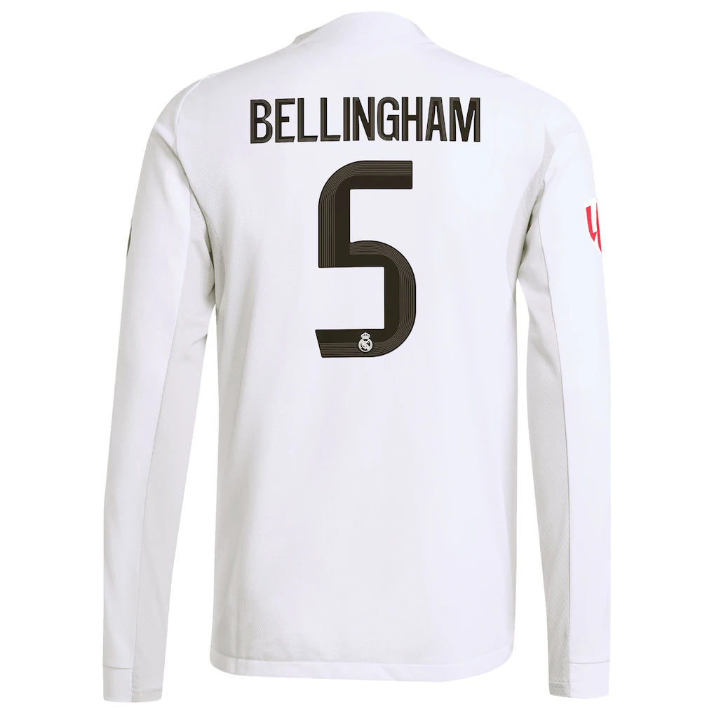 Jude Bellingham Real Madrid adidas 2025/26 Home Authentic Long Sleeve Jersey - White