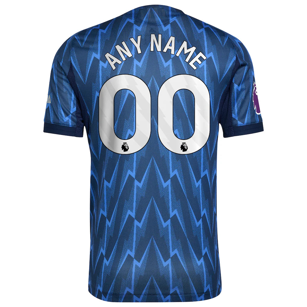 Arsenal adidas 2025/26 Away Authentic Custom Jersey - Blue