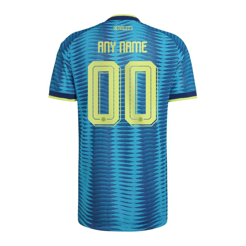 Colombia National Team adidas 2026 Away On-Field Authentic Custom Jersey - Turquoise