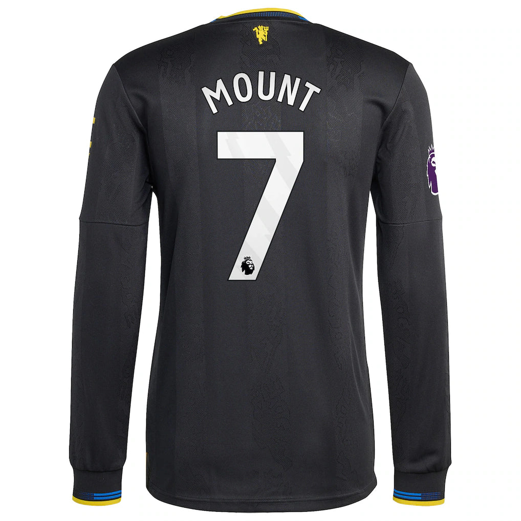 Mason Mount Manchester United adidas 2025/26 Third Authentic Long Sleeve Player Jersey - Black