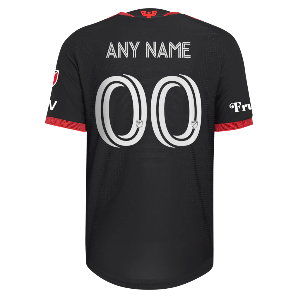 D.C. United adidas  2026 Black-and-Red Kit On-Field Authentic Patch Custom Jersey - Black