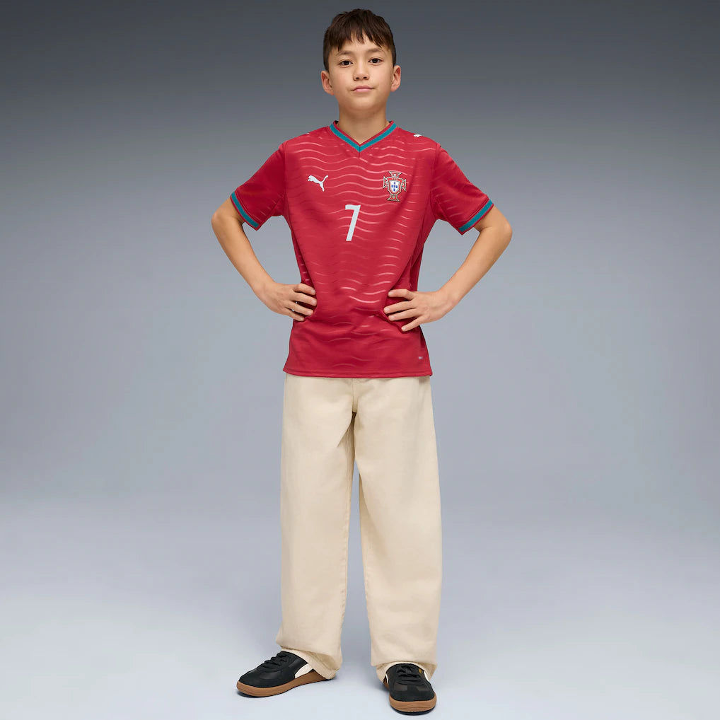 Cristiano Ronaldo Portugal National Team Puma Youth 2026 Home Replica Jersey - Red