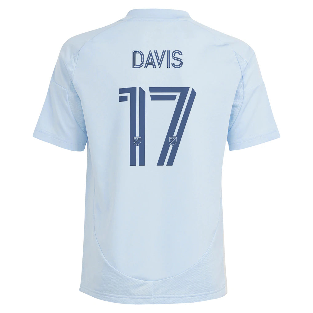 Jake Davis Sporting Kansas City adidas Youth 2025 One KC Replica Player Jersey - Light Blue