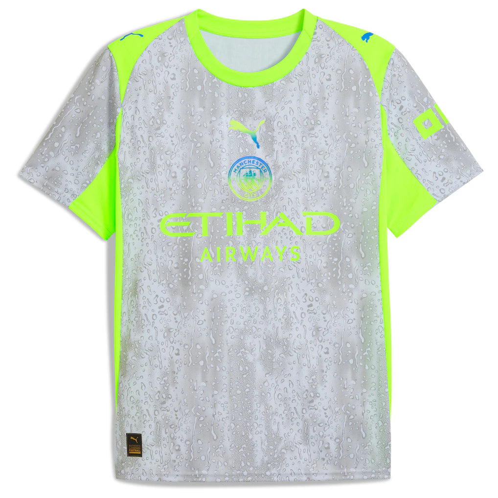 Manchester City Puma 2025/26 Third Replica Jersey - Gray/Neon Green
