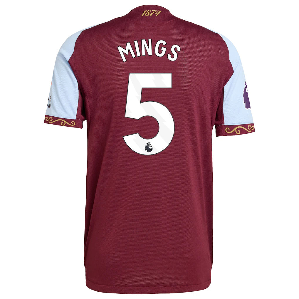 Tyrone Mings Aston Villa adidas 2025/26 Home Authentic Jersey - Claret