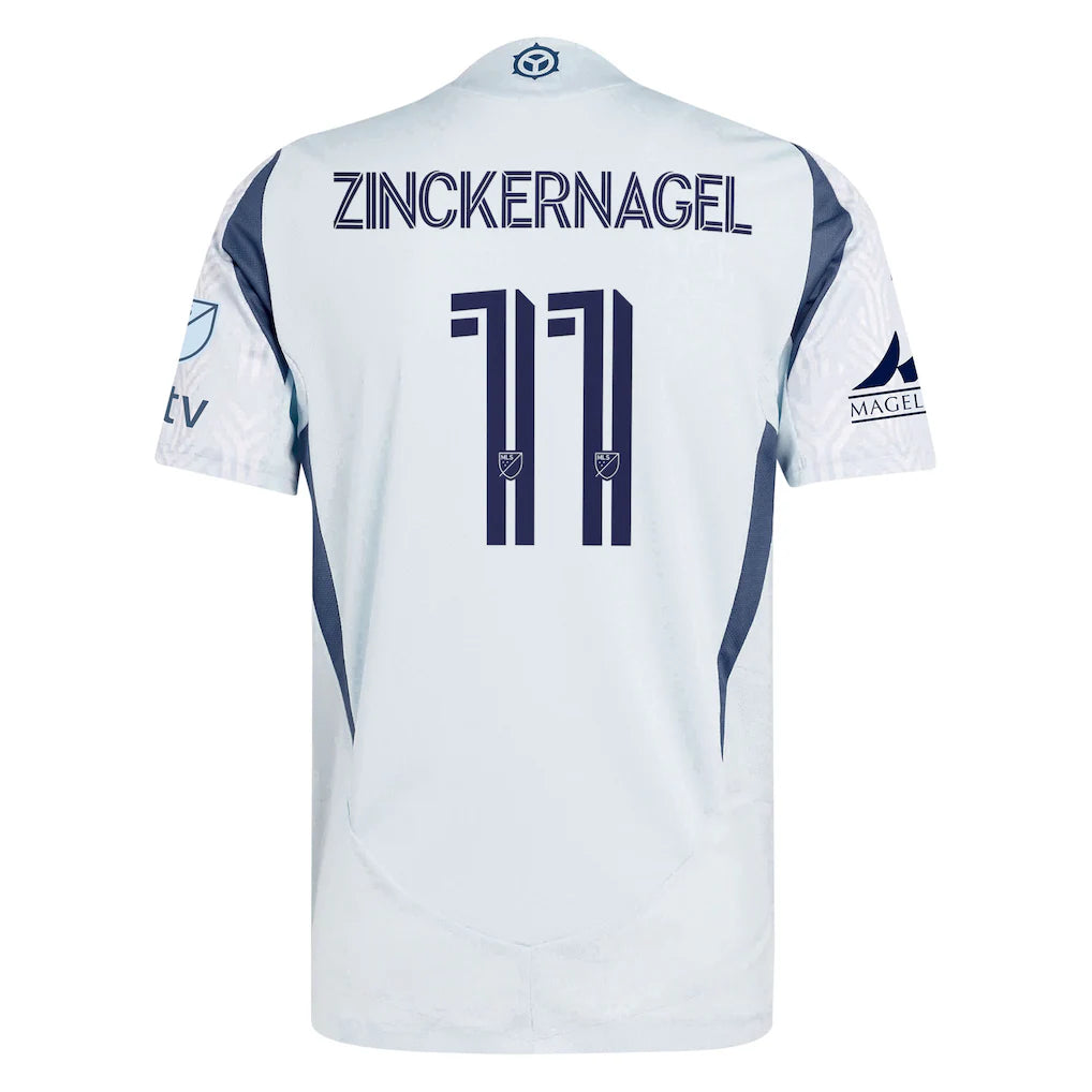 Philip Zinckernagel Chicago Fire adidas 2025 The Municipal Kit On-Field Authentic Jersey – Light Blue