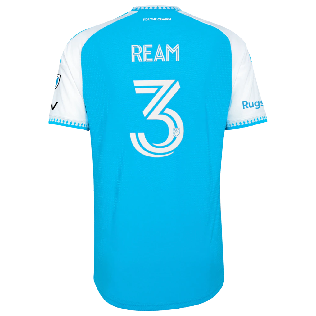 Tim Ream Charlotte FC adidas 2026 Carolina Kit: Crowns Up On-Field Authentic Patch Jersey - Blue