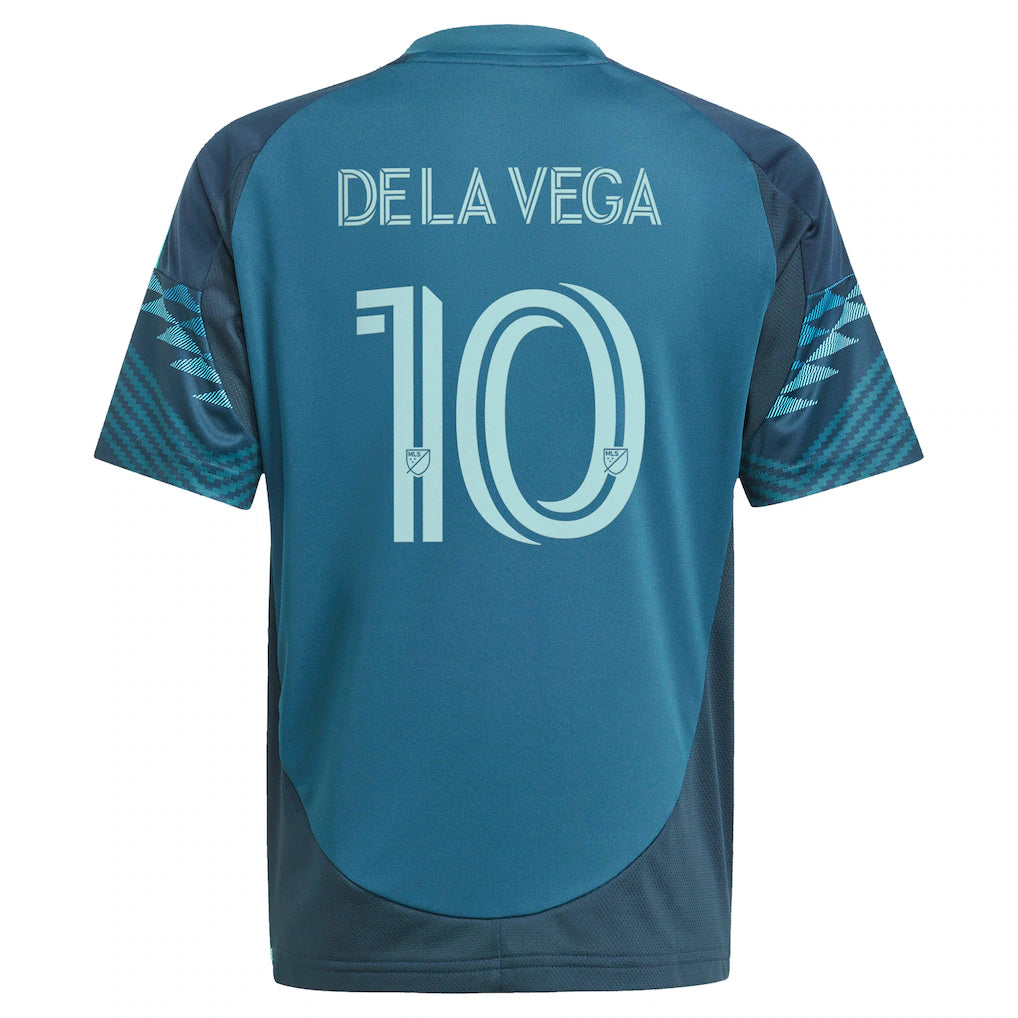 Pedro de la Vega Seattle Sounders FC adidas Youth 2025 The Salish Sea Kit Replica Player Jersey - Blue