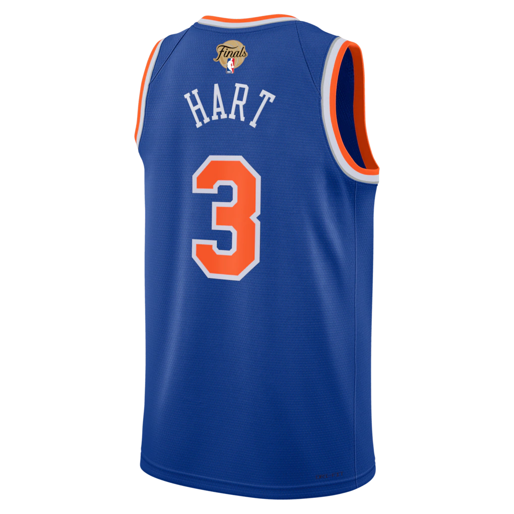 Josh Hart New York Knicks Nike Unisex 2026 NBA Finals Patch Swingman Jersey - Icon Edition - Blue
