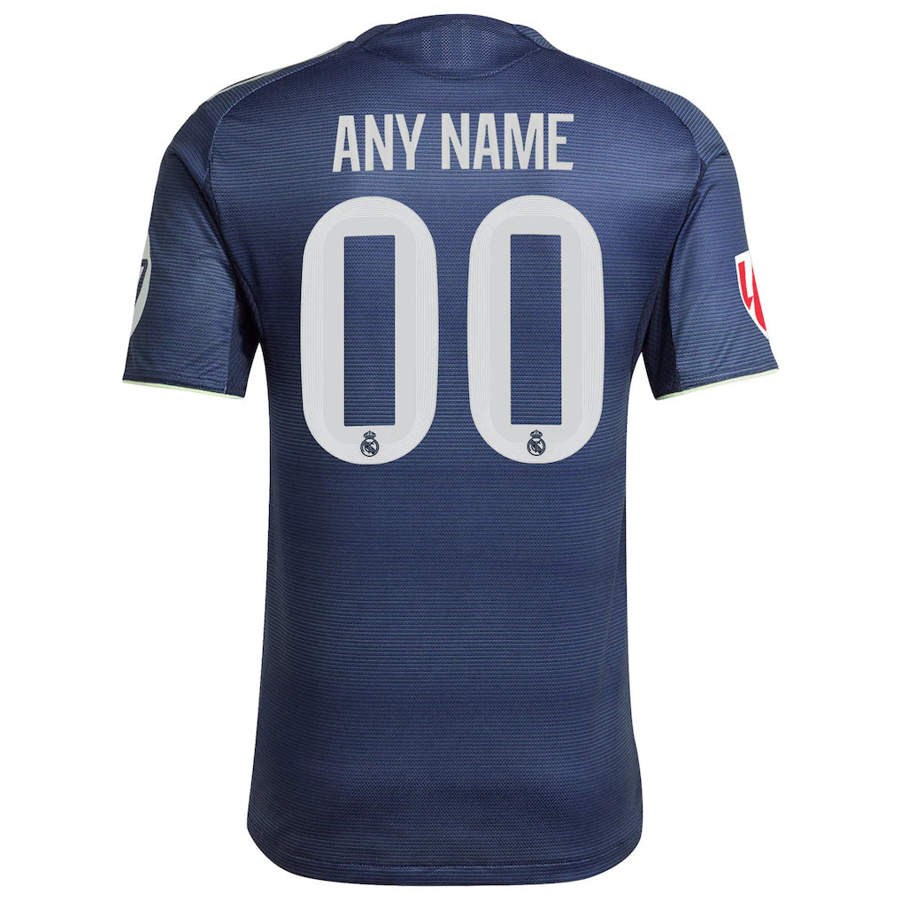 Real Madrid adidas 2025/26 Away Authentic Custom Jersey - Blue