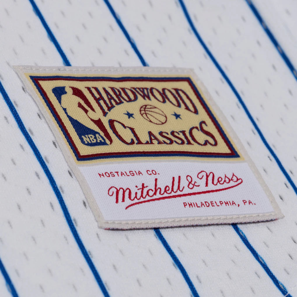 Detroit Pistons Mitchell & Ness Head Coach Pinstripe Mesh Full-Button Baseball Jersey - White