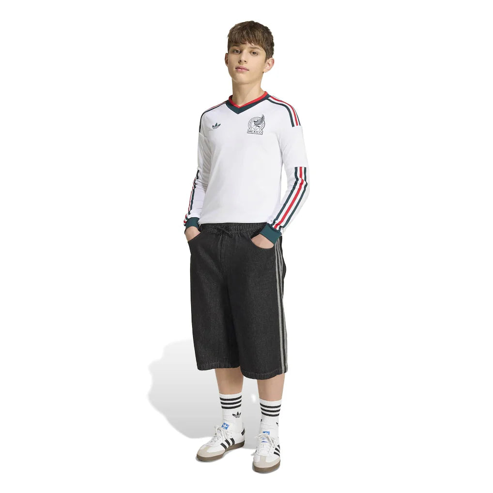 Mexico National Team adidas Youth 2026 Away Replica Long Sleeve Jersey - White