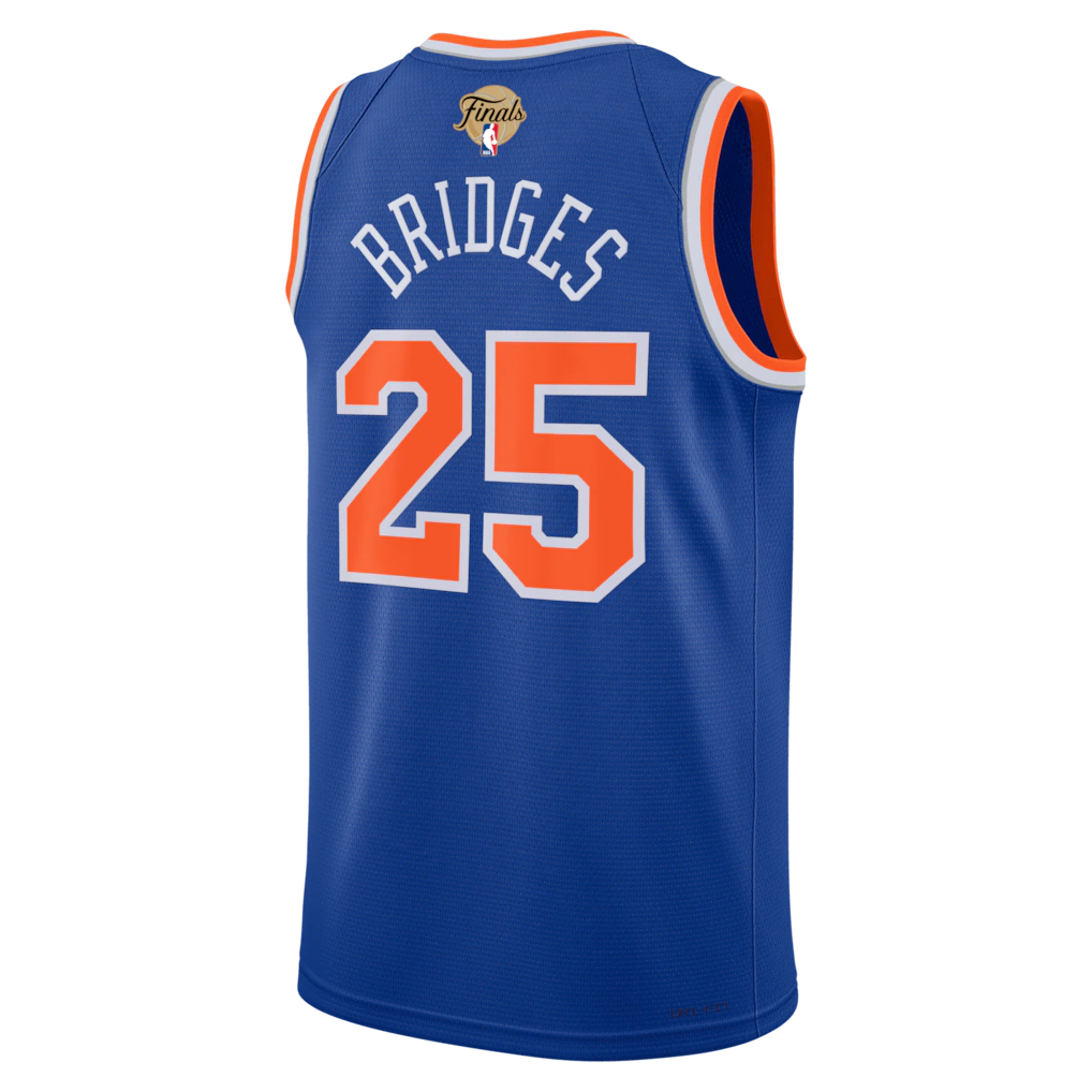 Mikal Bridges New York Knicks Nike Unisex 2026 NBA Finals Patch Swingman Jersey - Icon Edition - Blue