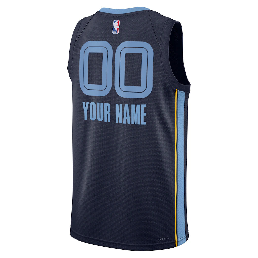 Memphis Grizzlies Nike Unisex Swingman Custom Jersey - Navy - Icon Edition