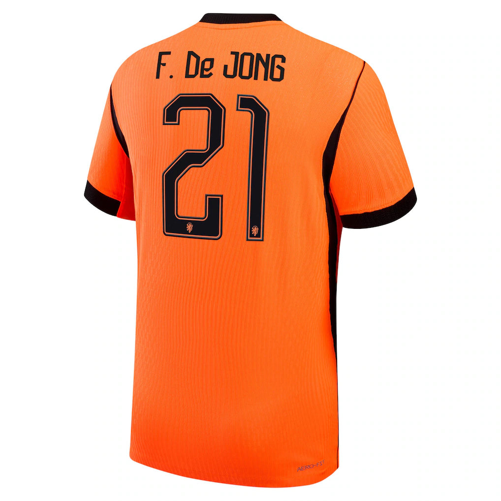 Frenkie de Jong Netherlands National Team Nike 2026 Home Match Authentic Jersey - Orange